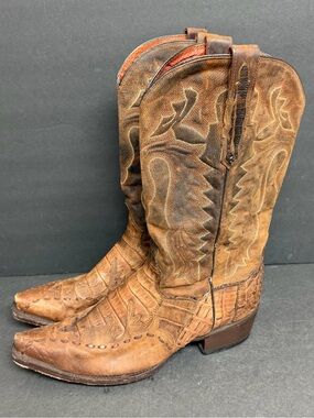 Dan Post #2391 Caiman Belly 🐊 Caboose Western Cowboy Boots Mens Size 9.5 D